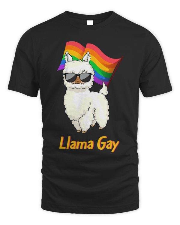 Llama Gay LGBTQ Funny Alpaca Proud Ally Rainbow Pride Flag