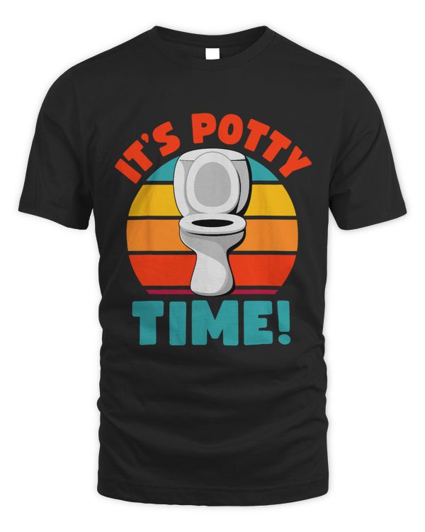 Funny Potty Training Its Potty Time Toilet Humor Retro