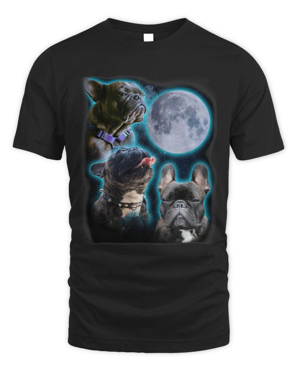 Three Bulldog Howling At Moon Funny Dog Lovers Costume
