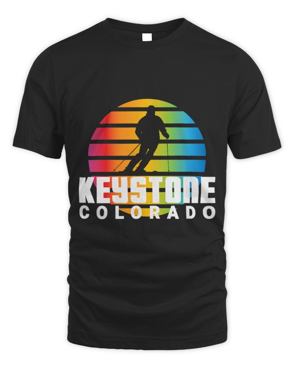 Ski Keystone CO Retro Sunset 70s Abstract Sun Keystone Ski