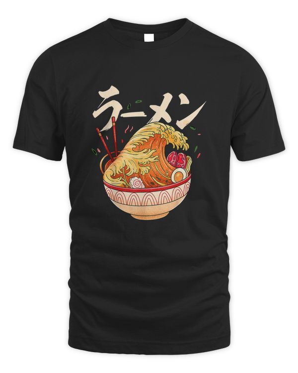 Great Ramen Wave of Kanagawa - Japanese Noodles Udon Kanji T-Shirt