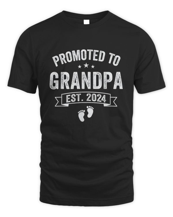 Mens 1st Time Grandpa EST 2024 New First Grandpa 2024 T-Shirt
