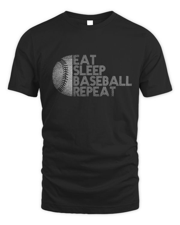 Eat Sleep Baseball Repeat Baseball Player Funny Baseball T-Shirt