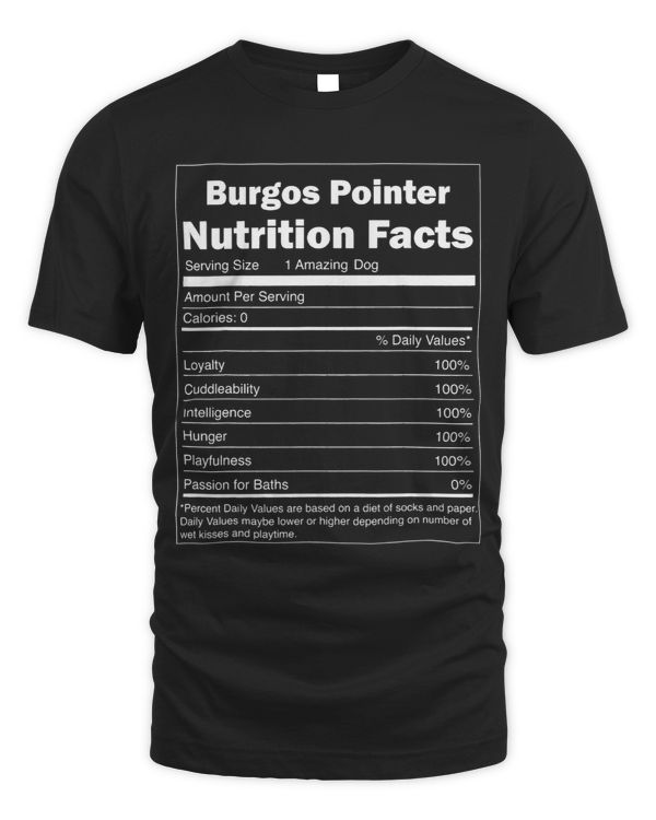 Funny Nutrition Facts Pet Dog Design Burgos Pointer