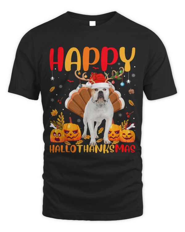 Funny Dog Lover Happy American Bulldog HelloThanksMas