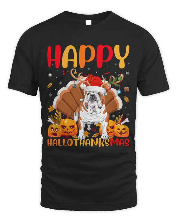 Funny Dog Lover Happy English Bulldog HelloThanksMas