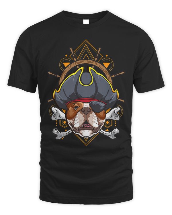 Funny Pirate English Bulldog Skull and Crossbones Flag