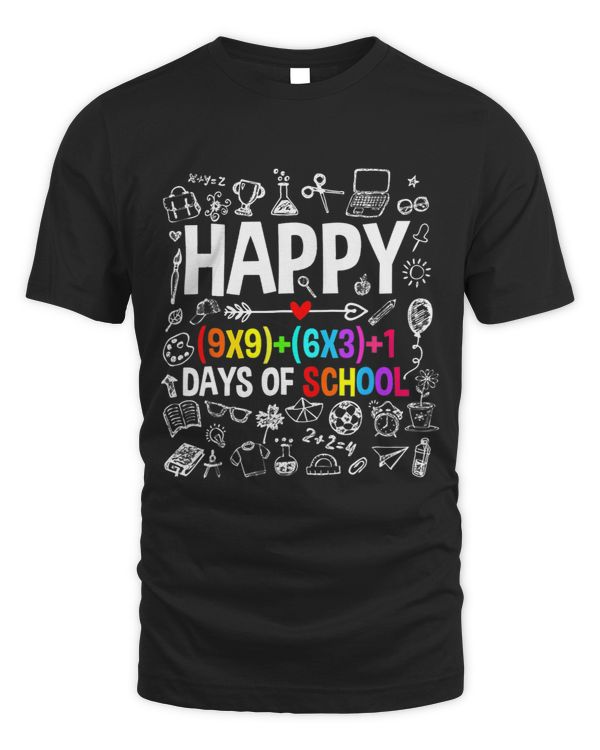 Funny Happy 100 Days Of School Math Teacher Girl Boy