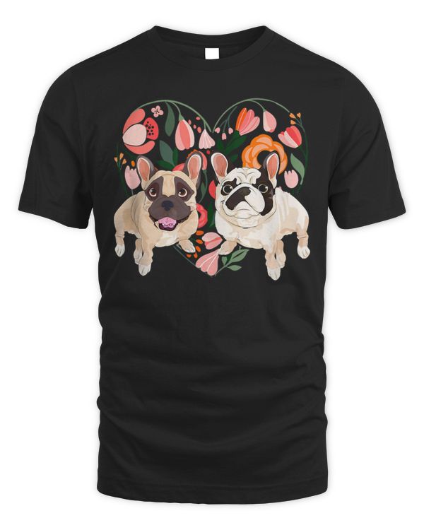 Frenchie Lover Flowers Heart Cute Dog Gift Fr