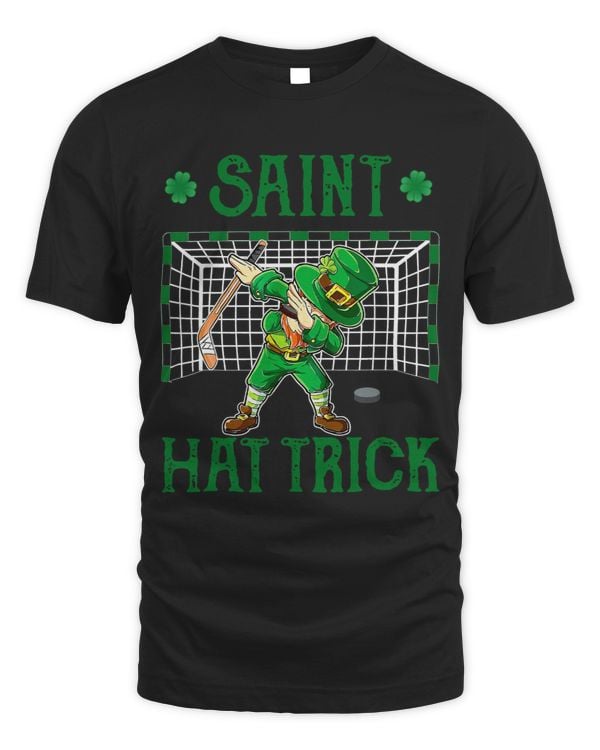 Dabbing Leprechaun Hockey St Patricks Day Saint Hat Tricks