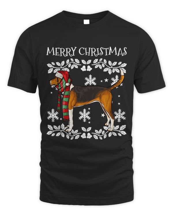 Merry Christmas Ornament American Foxhound Xmas Santa