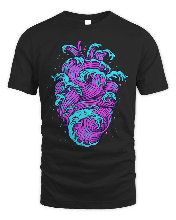 Retro Vaporwave Aesthetic Wave Anatomical Heart Cardiologist
