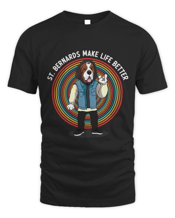 St. Bernards Make Life Better Retro Women Men Kids Dog