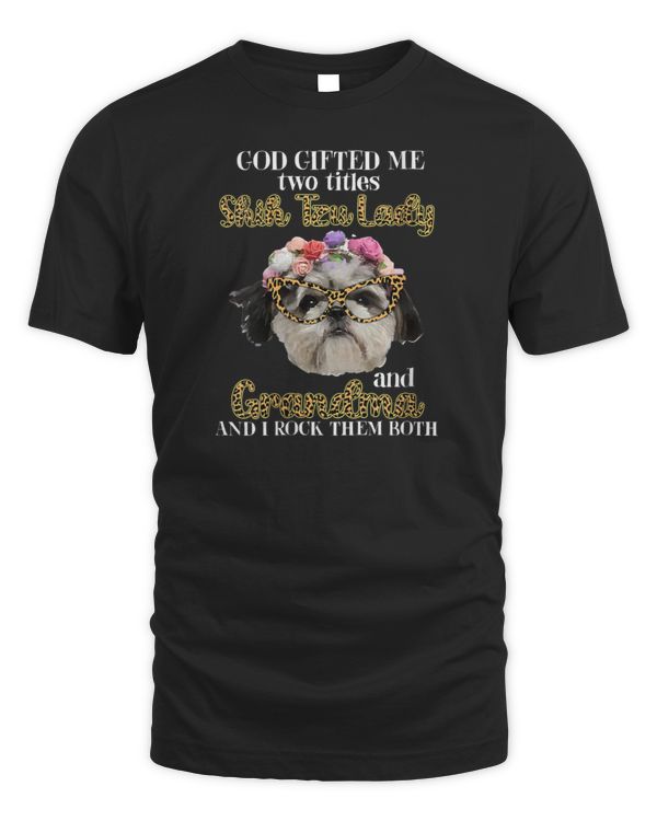 Womens God Gift Me Two Titles Shih Tzu L