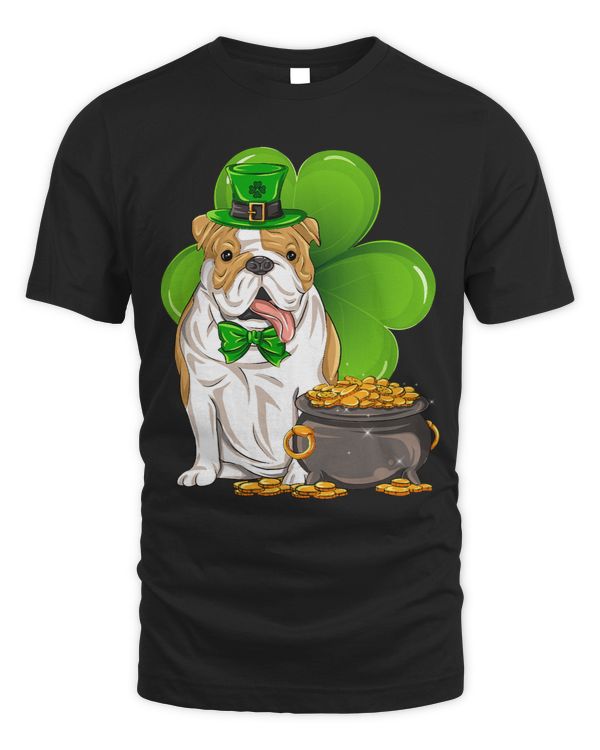 St Patricks Day Bulldog Shamrock Pet Dog Lover