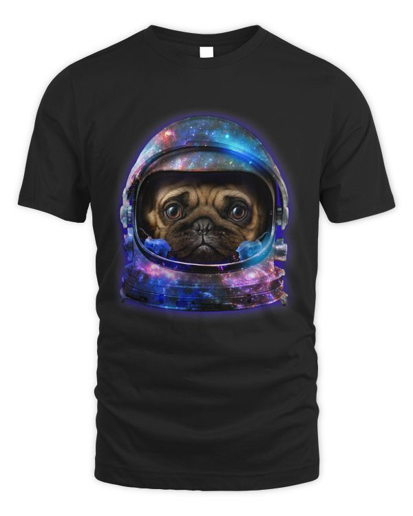 Pug in Space Galaxy Astronaut Helmet Dog