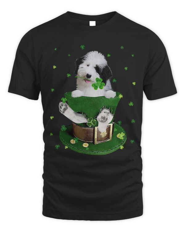 St Patricks Day Leprechaun Sheepadoodle Dog Shamrock Irish