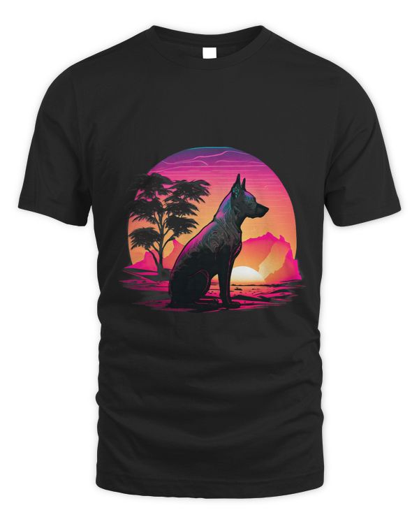Retro Aesthetic Thai Ridgeback dog