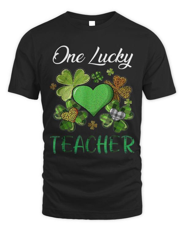 St Patricks Day Womens Shamrock Buffalo Plaid Teacher 8
