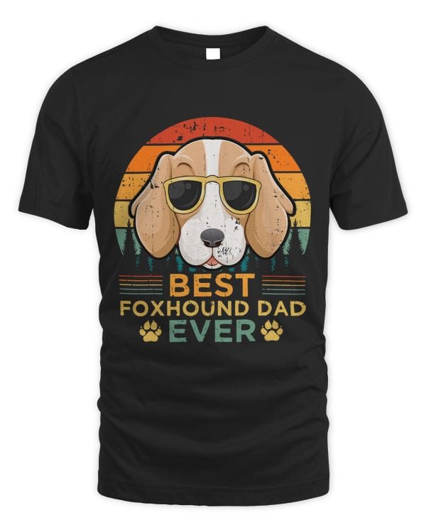 Mens Retro Style Best Foxhound Dad Ever Fathers Day