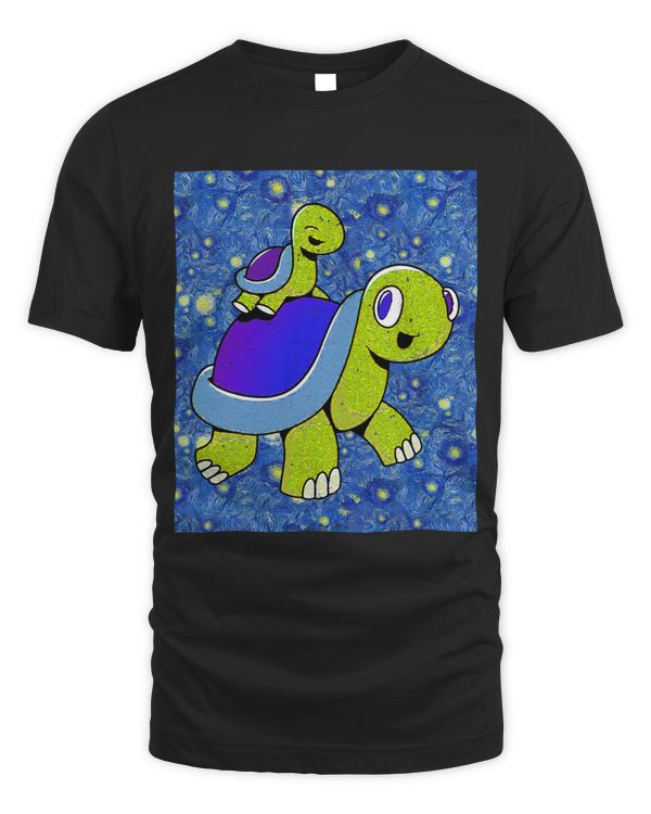 Starry Night Cute Mother Turtle