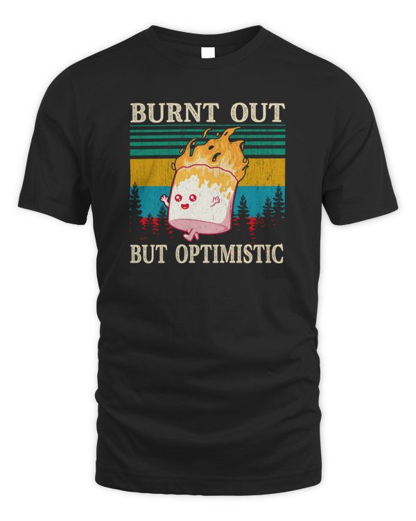 Burnt Out But Optimistic Cute Marshmallow For Camping Vintage