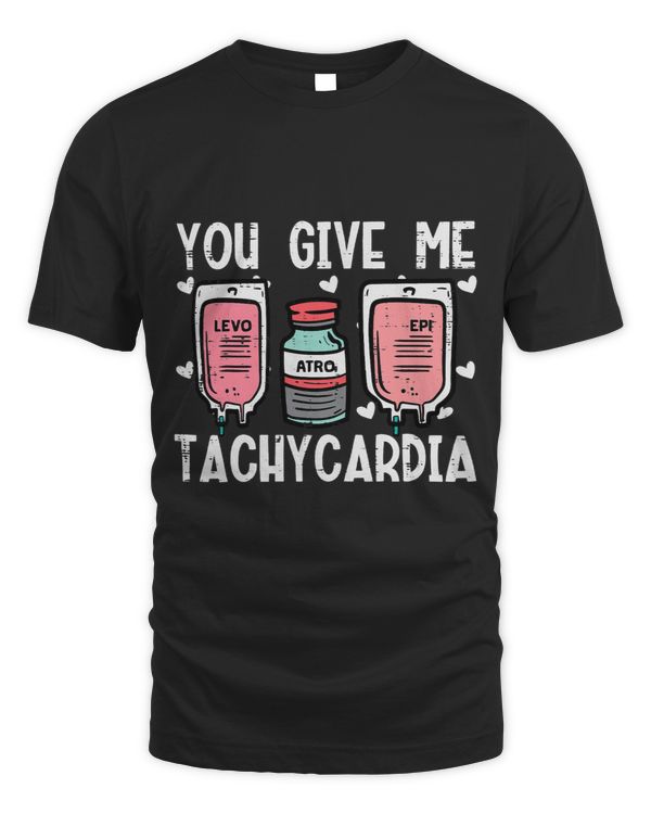 Nursing You Give Me Tachycardia Nurse Valentines Day Scrub Top Women 1