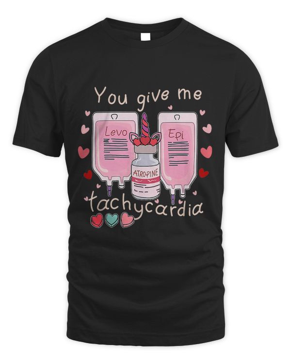 Nursing You Give Me Tachycardia Nurse Valentines Day Scrub Top Women