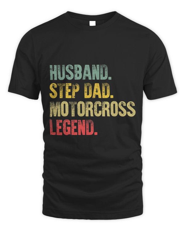 Mens Funny Vintage Shirt Husband Step Dad Motorcross Legend Gift