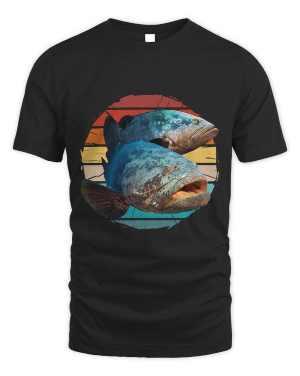 Vintage Atlantic goliath grouper fish itajara fish jewfish