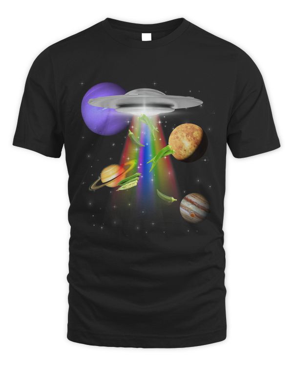 Okra Veggie Lover Alien Abduction UFO LGBTQ Subtle Pride