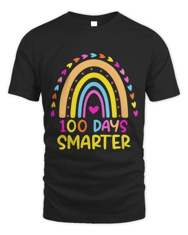 100 Days Smarter Teacher 100th Day Of School Rainbow Women