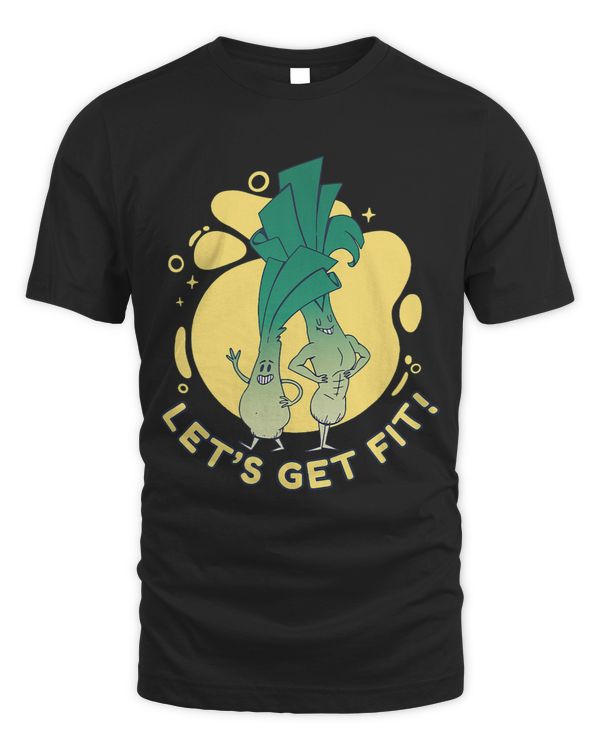 Lets Get Fit Leek Funny Leeks Vegan Gym