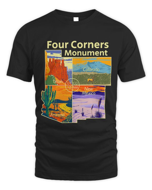 Vintage Four Corners Monument with US National Parks Outdoor
