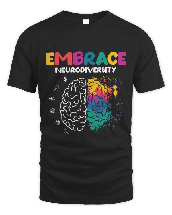 Embrace Neurodiversity Autism ADHD ASD Rainbow Brain 3