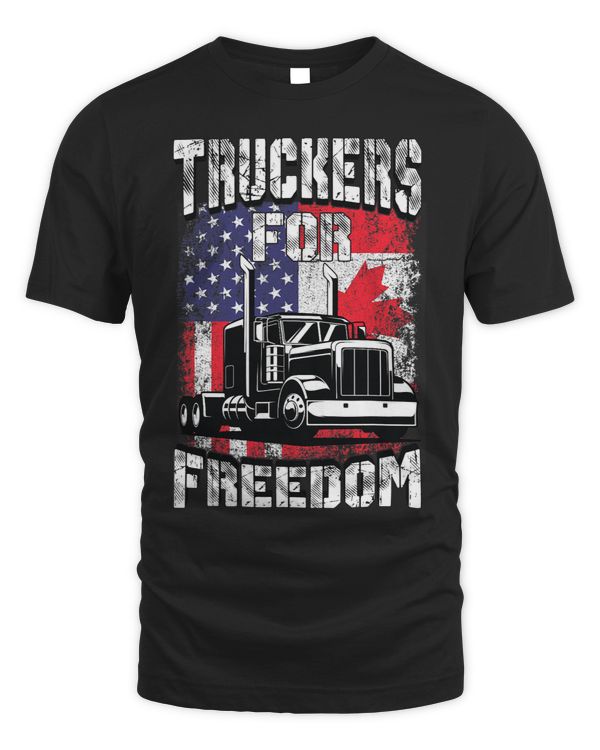 American Flag Canada Flag Freedom Convoy Trucker Driver 3