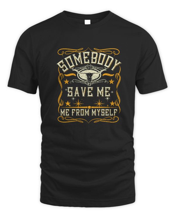 Vintage Somebody Save Me From Myself Floral Skull Retro