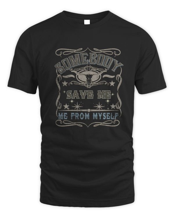 Vintage Somebody Save Me From Myself Floral Skull Retro