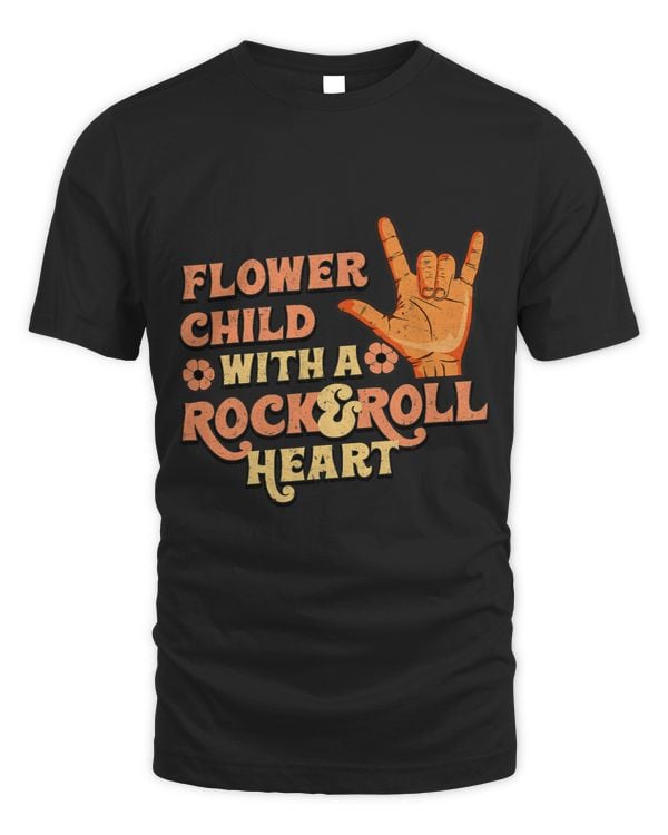 Flower Child With A Rock And Roll Heart Retro Vintage 70s