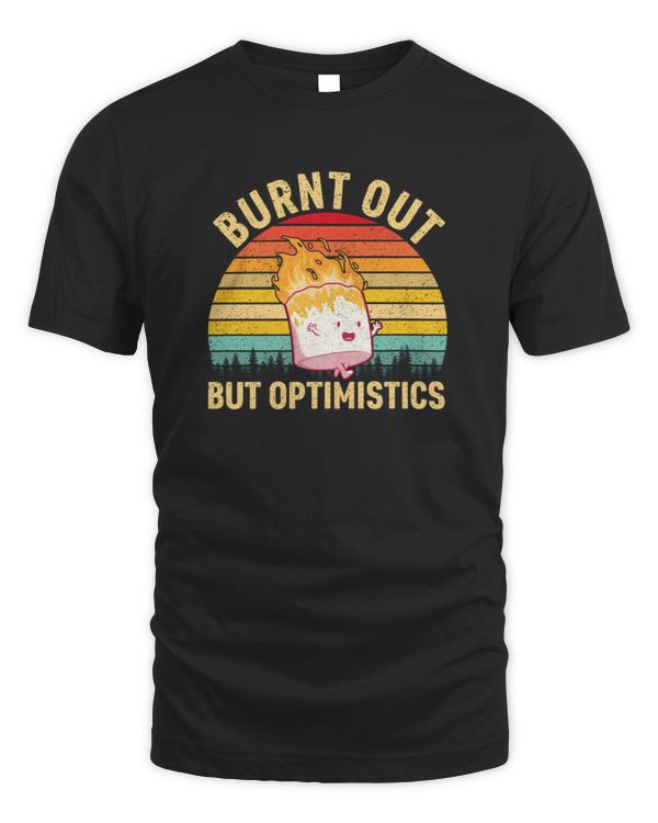 Burnt Out but Optimistic Cute Marshmallow Vintage Camping