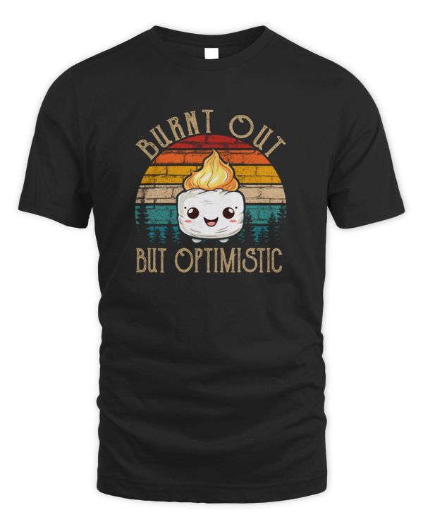 Burnt Out but Optimistic Cute Marshmallow Vintage Camping
