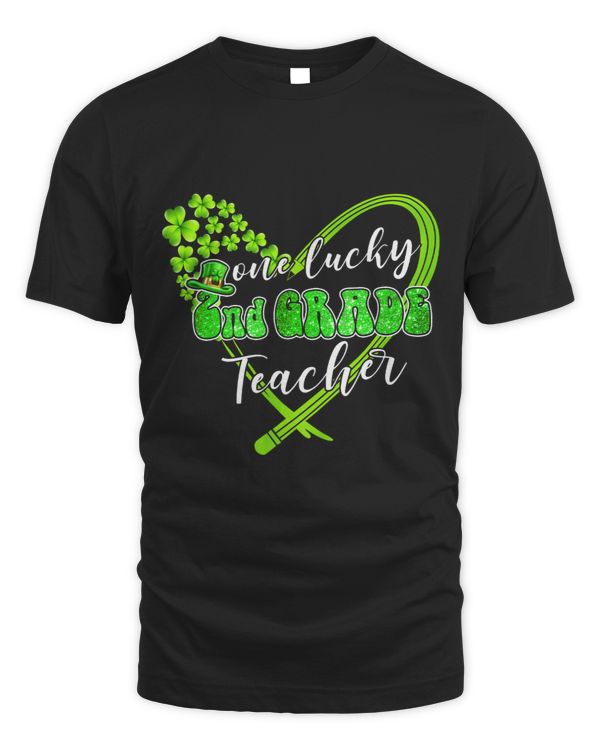 One lucky 2nd grade teacher heart shamrock pencil St Patrick