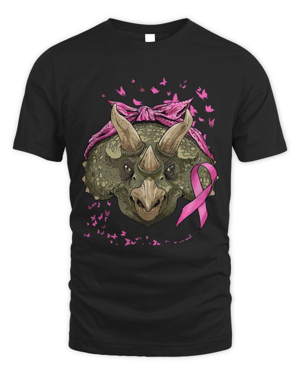 BC Triceratops Pink Ribbon Breast Cancer Awareness Survivor111 Cancer
