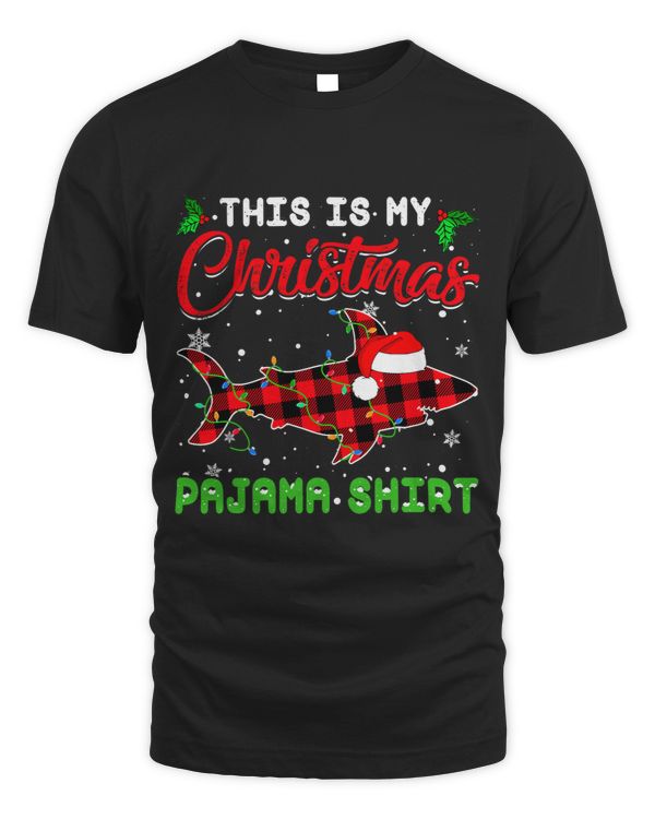 Shark Lover This Is My Christmas Pajama Shark Santa Xmas Lights
