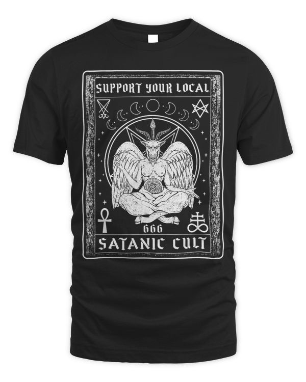 Funny Goat Support Your Local Satanic Cult I Goat Head Tarot Cards