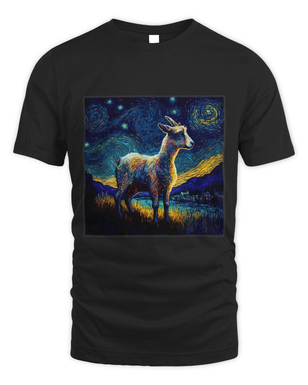 Funny Goat Surrealism Starry Night Goat 3