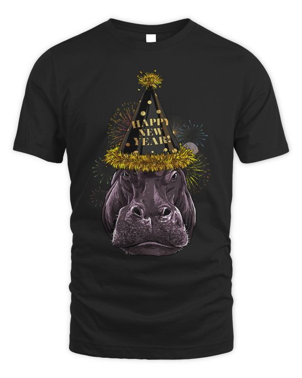 New Year Hippopotamus New Years Eve Party Countdown Hippo103
