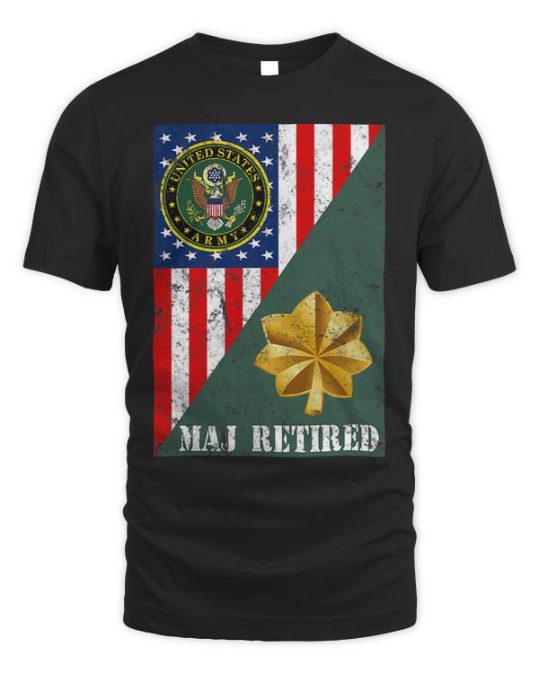 Retired Army Major Half Rank Flag