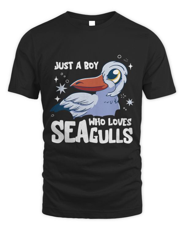 Seagull Lover Just A Boy Who Loves Seabird Orange Beak Terns