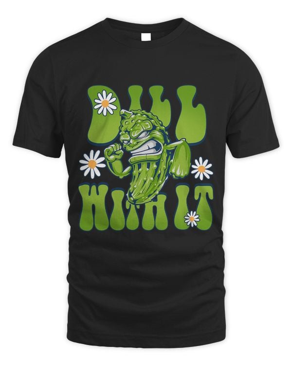 Retro Groovy Dill With It Funny Pickle Day Mens Womens